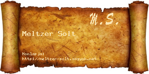 Meltzer Solt névjegykártya